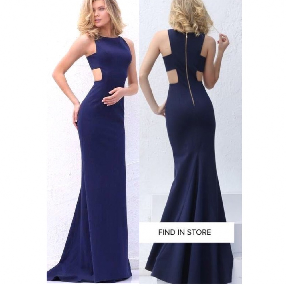 Navy Sherri Hill Prom Dress